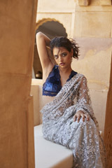 Grey Embroidered Saree2