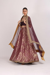 Dark Purple Banarasi LehengaIMG_4537