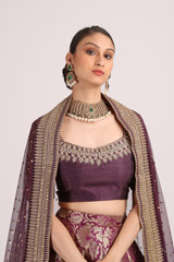 Dark Purple Banarasi LehengaIMG_4541