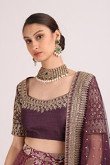 Dark Purple Banarasi LehengaIMG_4557