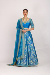 Blue Banarasi Lehenga