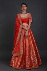 Orange Banarasi Lehenga5173_video