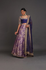 Violet Banarasi Lehenga