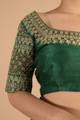 Dark Green Banarasi LehengaDSC01168