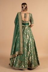 Dark Green Banarasi LehengaDSC01173