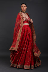 Reddish Pink Raw Silk LehengaIMG_1666