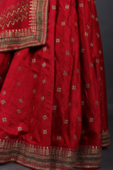 Reddish Pink Raw Silk LehengaIMG_1691