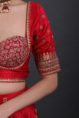 Reddish Pink Raw Silk LehengaIMG_1692