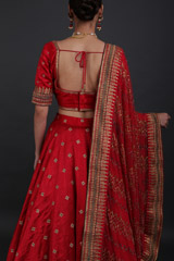 Reddish Pink Raw Silk LehengaIMG_1696