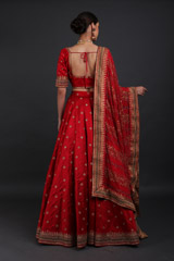 Reddish Pink Raw Silk LehengaIMG_1699