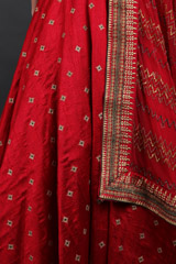 Reddish Pink Raw Silk LehengaIMG_1701