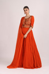 Burnt Orange Chiffon Lehenga5178_video