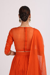 Burnt Orange Chiffon LehengaIMG_4601