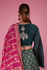 Teal Zari Embroidered LehengaDSC03609