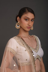 Peach Raw Silk Chandheri LehengaIMG_3000