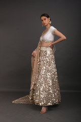 Peach Raw Silk Chandheri LehengaIMG_3001