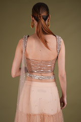 Salmon Pearl Net Embellished top and bottom setDSC03555