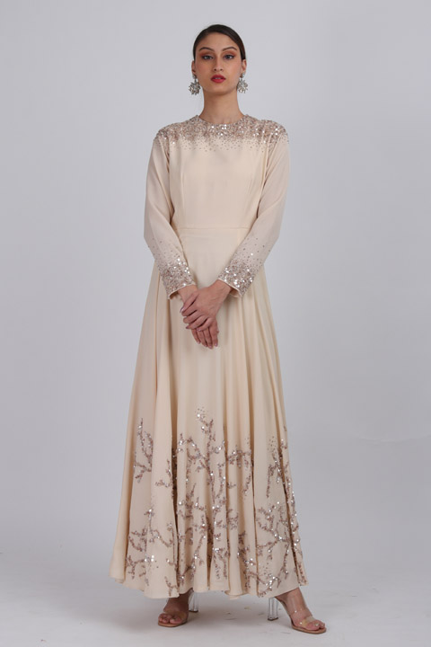 Beige Scintillating Gown