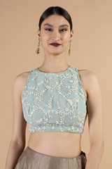 Silver Halter Neck BlouseDSC06892