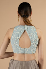 Silver Halter Neck BlouseDSC06899