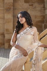 Peach Embroidered Saree2