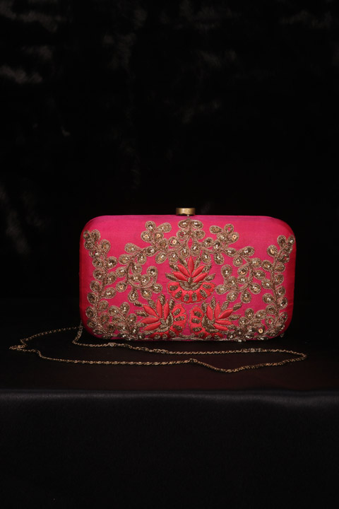 Fuchsia Marigold Clutch