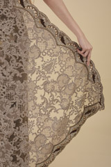 Brown Scallop Border Saree_DTR2235