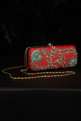 Red Zardozi Clutch