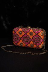 Fuchsia Orange Honeycomb Clutch5230_video