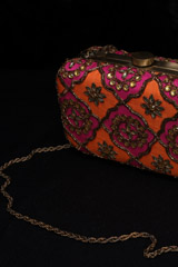 Fuchsia Orange Honeycomb ClutchIMG_1634