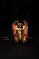 Fuchsia Orange Honeycomb ClutchIMG_1638