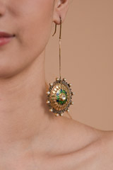 Green Stone Earrings_DTR3846