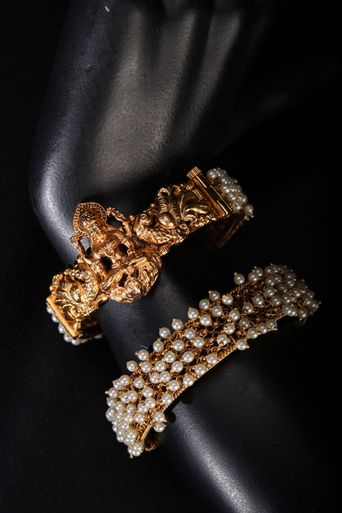 Statement Bangles with Pearls