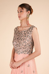 Peach Chanderi Anarakali GownDSC00838