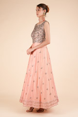 Peach Chanderi Anarakali GownDSC00839