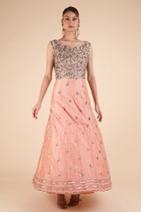 Peach Chanderi Anarakali GownDSC00840