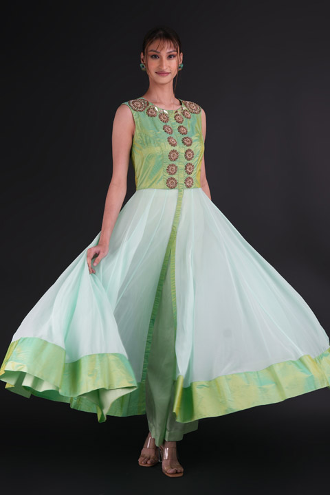 Mint Green Embellished Kurta Set
