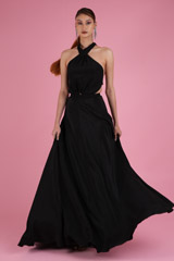 Black Silk Cutout Gown