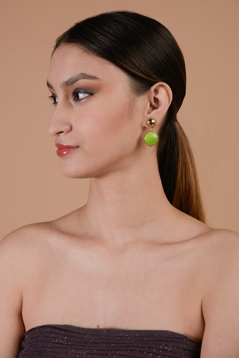 Green Drop Earrings