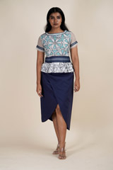 Navy Overlap Skirt5270_video