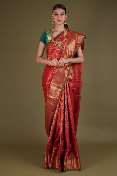 Red silk saree