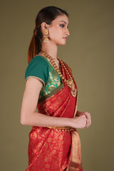 Red silk sareeDSC03780