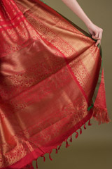 Red silk sareeDSC03784