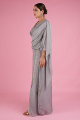 Light Grey Embellished Slit GownDSC05252