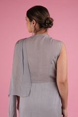 Light Grey Embellished Slit GownDSC05255