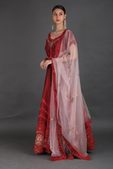Red Embroidered Anarkali SetIMG_1010