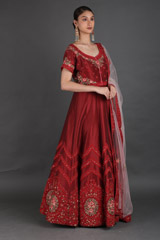 Red Embroidered Anarkali SetIMG_1011