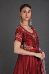 Red Embroidered Anarkali SetIMG_1012