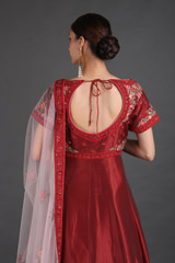 Red Embroidered Anarkali SetIMG_1014