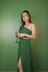 Green High-Slit Gown
